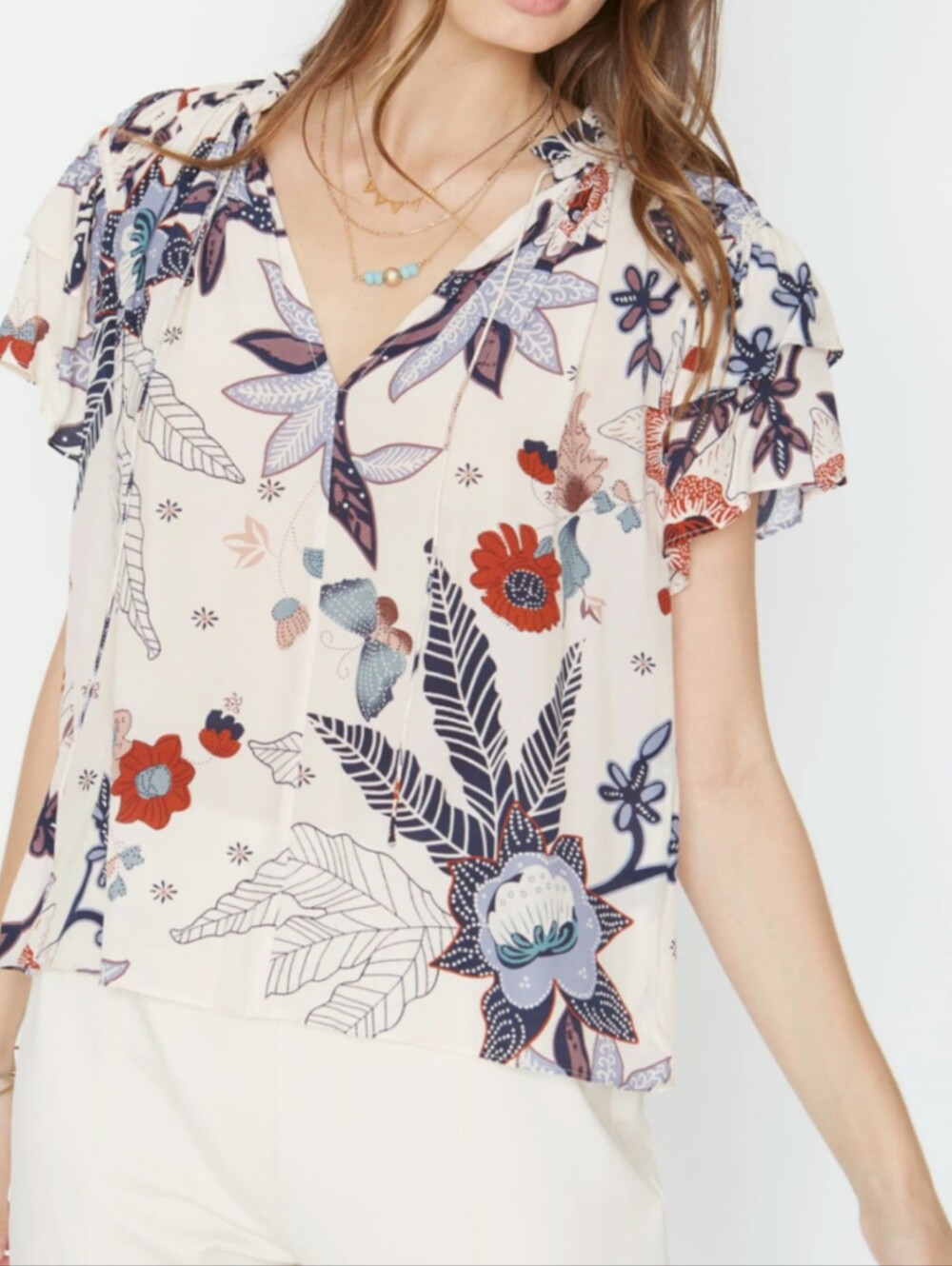 NEW Caballero Kelsie Top in Cupro Flower
